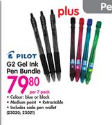  Pilot G2 Gel Ink Pen Bundle-Per 7 Pack