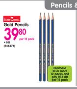 Faber-Castell HB Gold Pencils-Per 12 Pack