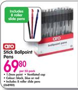 Aro Stick Ballpoint Pens-Per 50 Pack