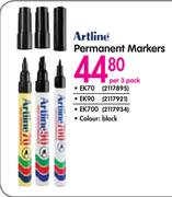 Artline Permanent Markers-Per 3 Pack