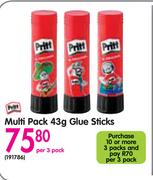 Pritt Multi Pack 43g Glue Sticks-Per 3 Pack