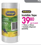 Sellotape Invisible Tape-Per 6 Pack