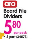 Aro Board File 5 Part Dividers-Per Pack