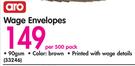 Aro Wage Envelopes-Per 500 Pack