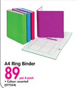  A4 Ring Binder-Per 8 Pack