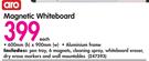 Aro Magnetic Whiteboard-Each