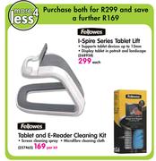 Fellowes I-Spire Series Tablet Lift/Fellowes Tablet And E-Reader Cleaning Kit-Per Kit