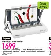 Fellowes Star Plus Comb Binder-Each