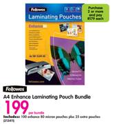 Fellowes A4 Enhance Laminating Pouch Bundle-Per Bundle