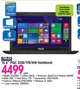 Asus 15.6" PQC 2GB/1TB/W8 Notebook X553MA...