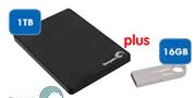 Seagate 2.5" 1TB Hard Drive Slim plus 16GB Flash Drive