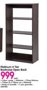 Platinum 4 Tier Bookcase Open Back