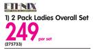 2 Pack Ladies Overall Set-Per Set