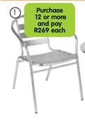Terrace Leisure Aluminum Chair With Slats Each