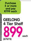Geelong 4 Tier Shelf-Each