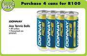 Donnay Ace Tennis Balls Can-Per 4 Cans