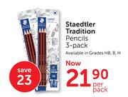 Staedtler Tradition Pencils 3-Pack-Per Pack