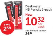 Deskmate HB Pencils 3 Pack-Per Pack