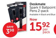 Deskmate Spark II Ballpoint Pens 2 Pack-Per Pack