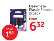 Deskmate Plastic Erasers 2-Pack