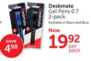 Deskmate Gel Pens 0.7 2 Pack-Per Pack