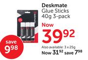 Deskmate Glue Sticks 3 Pack-40g