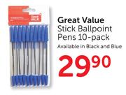 Great Value Stick Ballpoint Pens 10 Pack
