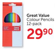 Great Value Colour Pencils 12 Pack