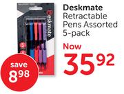 Deskmate Retractable Pens 5 Pack