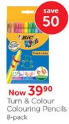 Turn & Colour Colouring Pencils 8's-Per Pack