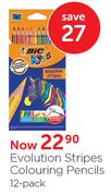 Evolution Stripes Colouring Pencils 12's-Per Pack