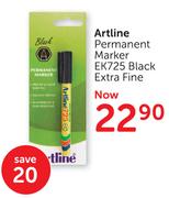 Artline Permanent Marker EK725 Black Extra Fine
