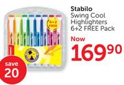 Stabilo Swing Cool Highlighters 6's+Free 2's
