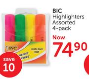 BIC Highlighters Assorted 4's-Per Pack