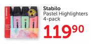 Stabilo Pastel Highlighters 4's-Per Pack