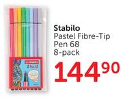 Stabilo Pastel Fibre Tip Pen 68-8's