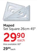 Maped 26cm Set Square 45 Degree-Each