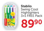 Stabilo Swing Cool Highlighters 3's+Free 1's