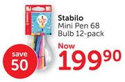 Stabilo Mini Pen 68 Bulb 12's-Per Pack