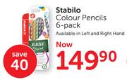 Stabilo Colour Pencils 6's-Per Pack
