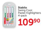 Stabilo Swing Cool Pastel Highlighters 4's-Per Pack