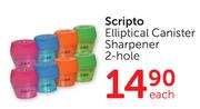 Scripto Sharpener 2 Hole Elliptical Canister-Each