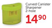 Curved Canister 2 Hole Sharpener-Each