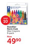 Staedtler Noris Club Wax Crayons 9's-Per Pack