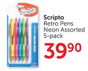 Scripto Retro Pens Neon 5-Pack