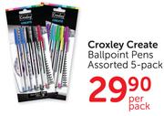 Croxley Create Ballpoint Pens 5-Pack-Per Pack