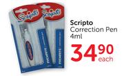 Scripto Correction Pen-4ml Each