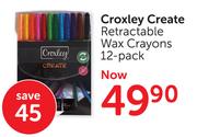 Croxley Create Retractable Wax Crayons 12-Pack