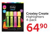 Croxley Create Highlighters 4-Pack
