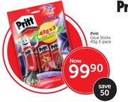 Pritt Glue Sticks-3x43g